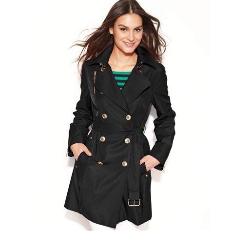 michael kors trimed trench|Michael Kors jackets for women.